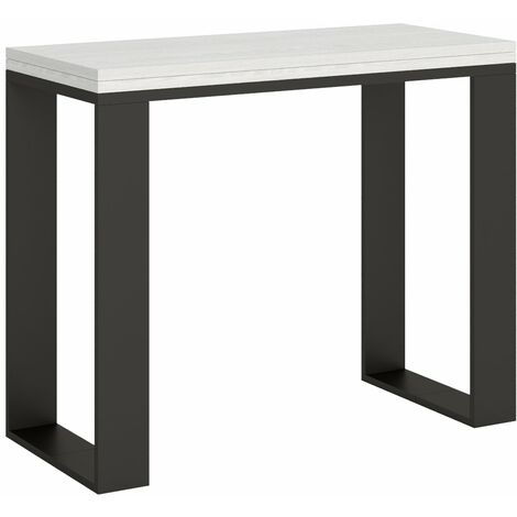 Consolle Allungabile 90x45-90x80 cm in Nobilitato Bianco
