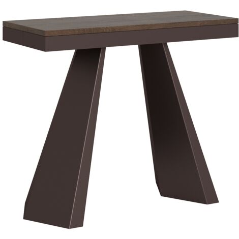 Consolle allungabile - DIAMANTE - Bordo: Antracite - Dimensioni: 90x40/300 - Colore: Noce