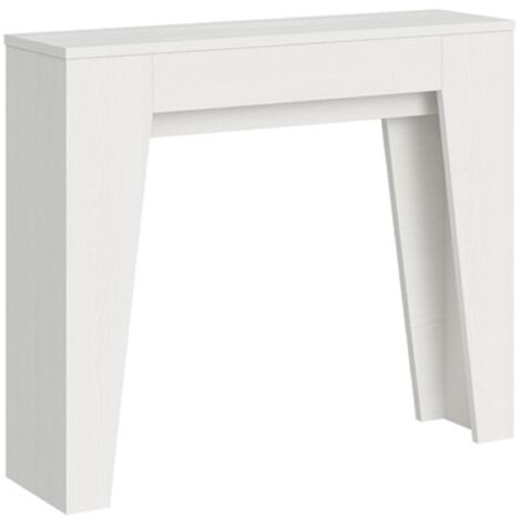 Consolle allungabile fino a 181 cm in nobilitato Bianco Frassino - NARROW 90x25 cm
