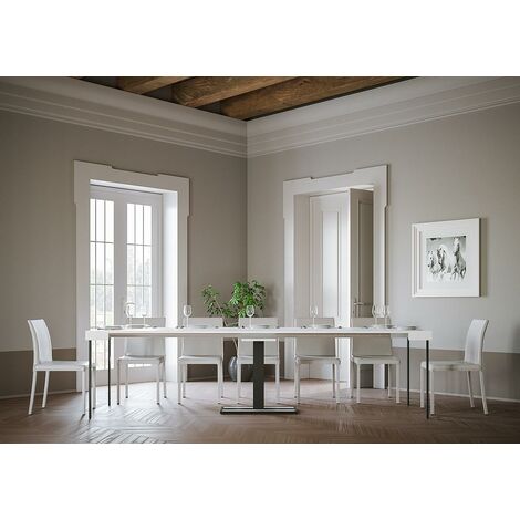 Consolle Allungabile in Legno e Ferro H77x40x90/300cm Itamoby Capital Bianco Frassino Classica
