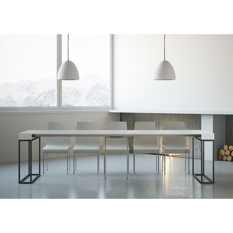 Consolle Allungabile in Legno e Ferro H77x40x90/300cm Itamoby Epoca Bianco Frassino Classica