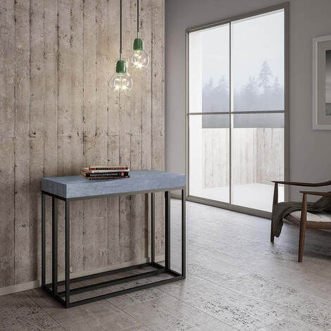 Consolle Allungabile in Legno e Ferro H77x40x90/300cm Itamoby Epoca Cemento Classica