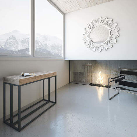 Consolle Allungabile in Legno e Ferro H77x40x90/300cm Itamoby Epoca Rovere Classica