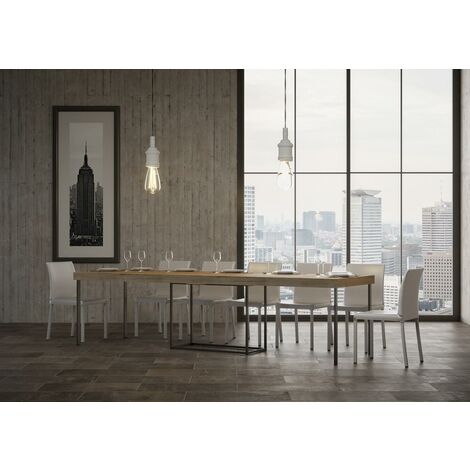 Consolle Allungabile in Legno e Ferro H77x40x90/300cm Itamoby Nordica Premium Quercia Folding