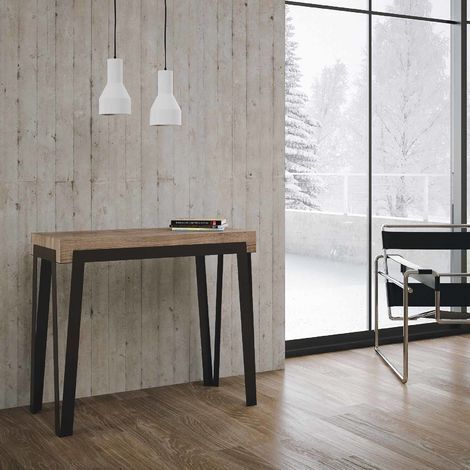 Consolle Allungabile in Legno e Ferro H77x40x90/300cm Itamoby Rio Rovere Ruggine Classica