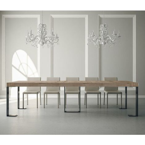 Consolle Allungabile in Legno e Ferro H77x40x90/300cm Itamoby Sintesi Premium Rovere Folding