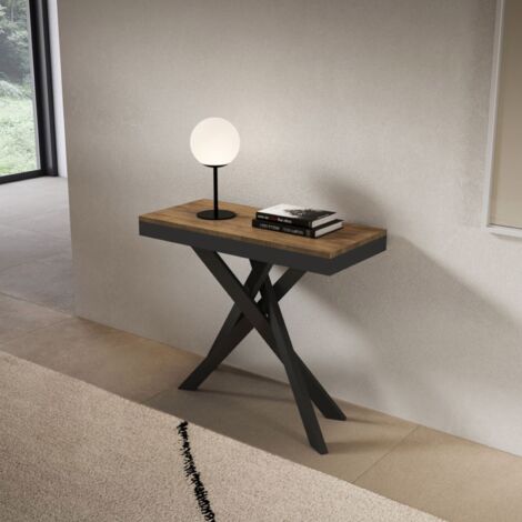 Consolle allungabile Libo Evolution - Noce telaio antracite 90x40/300 cm