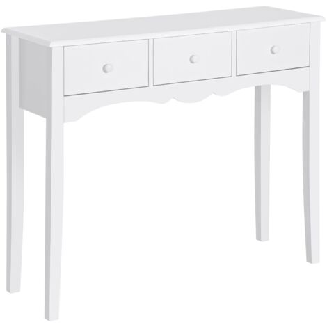 Consolle da Ingresso con 3 Cassetti 100x32x85 cm Bianco