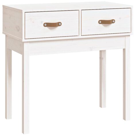 Consolle da ingresso moderna con cassetti 76,5 x 40 x 75 cm in legno massello di pino bianco DEC031712