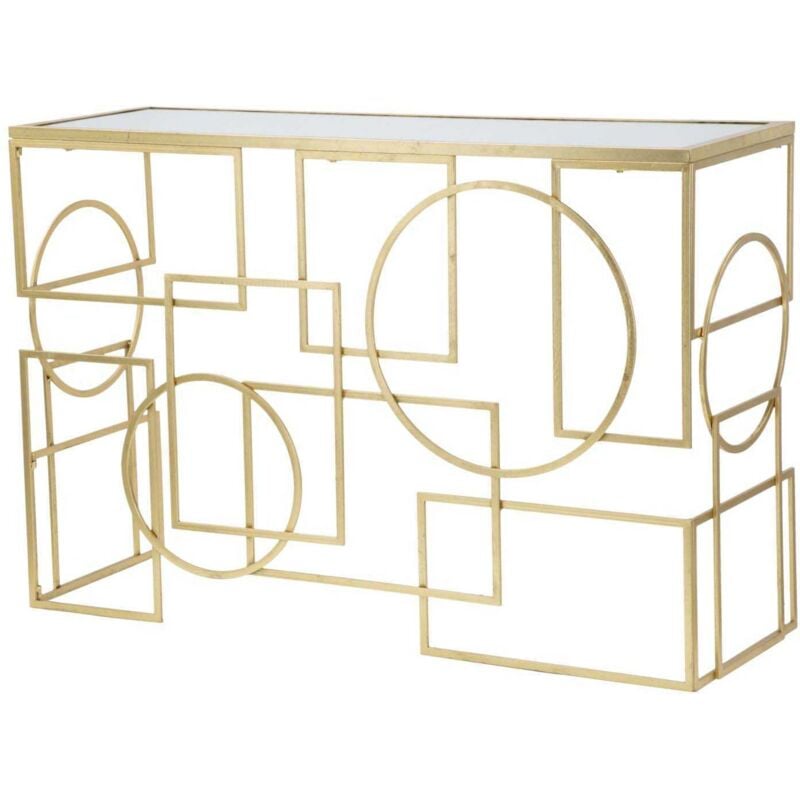 Console en métal plateau en verre Marie 120 x 41 x 81 cm