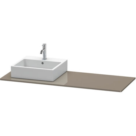 Consolle Duravit XSQUARE 16x1400x550mm con flanella grigio lucido traforato a sinistra