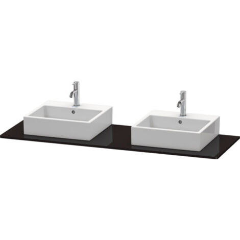 Consolle Duravit XSQUARE con 2 ritagli 16x1600x550mm nero lucido