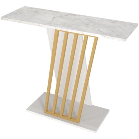 Consolle Effetto marmo Bianco e Oro - ORSONA