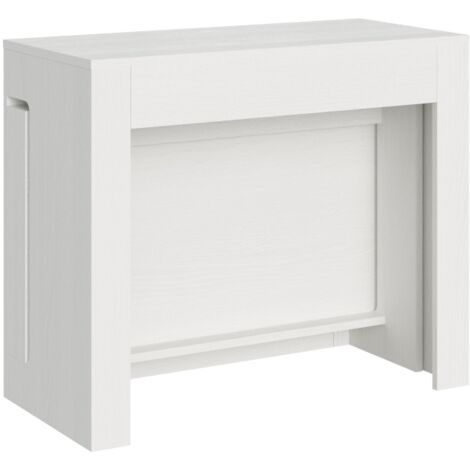 Consolle in legno nobilitato ELIA allungabile fino a 302 cm Bianco Frassino allunghe interne