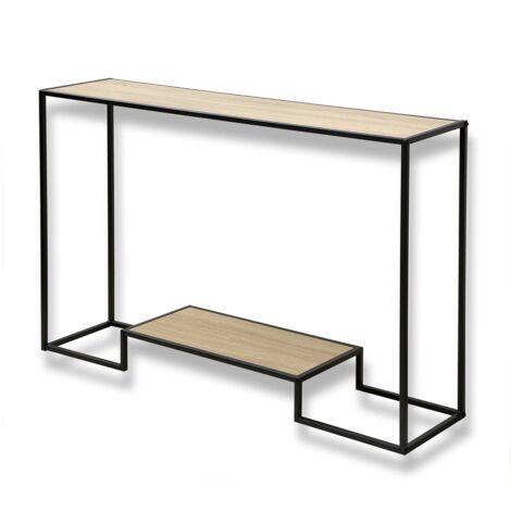 Consolle moderna 2 livelli decorazione rovere L 120 cm