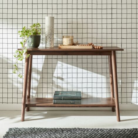 Consolle scandinava effetto legno di noce, 110cm