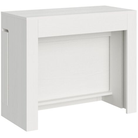 Consolle Tavolo Allungabile 90-302x42x75 cm Evolve Bianco Frassino