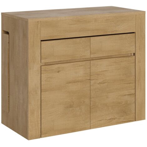 Consolle Tavolo Allungabile 90-302x42x75 cm Evolve Quercia Natura con Panca Inferiore e Superiore