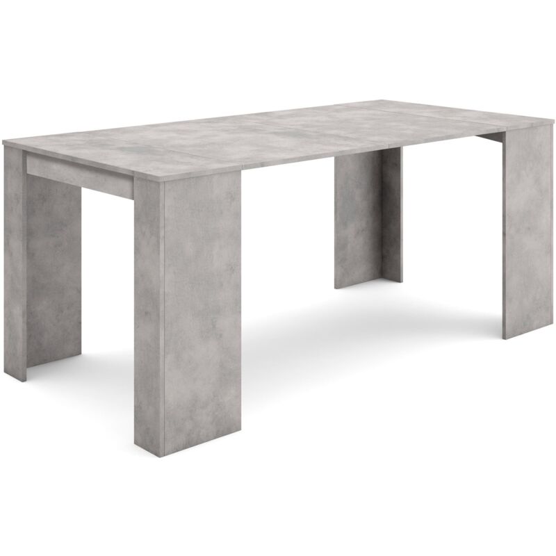 Consolle allungabile, Tavolo consolle allungabile , 180, Per 8 persone, Tavolo da pranzo, Stile moderno, Grigio Cemento - Skraut Home