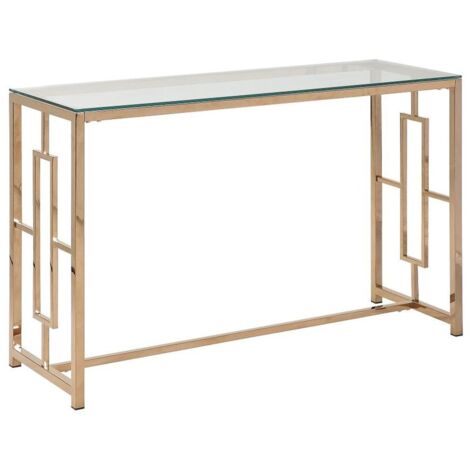 Consolle Vetro temperato e acciaio Rame - CLOTILDE di Pascal MORABITO