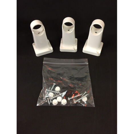 CONSORT CLAUDGEN Pack of 3 White Gloss Towel Rail Brackets 18500487