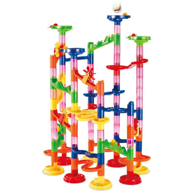 

Construccion Marble Run Race Track DIY Building Railway 105 piezas Set Kids 3D Maze Ball Rollo Juguetes Ninos Regalo de Navidad