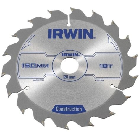 IRWIN® Construction Circular Saw Blade 150 x 20mm x 18T ATB IRW1897089