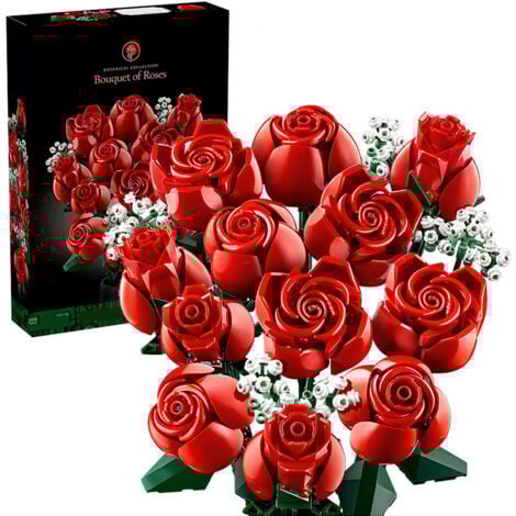 ANDYOU Construction de Bouquet de Fleurs, Roses Fleurs Botaniques Artificielles de Collection en Kit de Construction pour Adultes Enfant, Saint Valentin Cadeau Fête des Mères