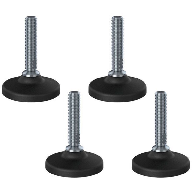 construction site equipment AISI 304 stainless steel leveling foot with M16x70 / A2 80mm plastic base - Set of 4