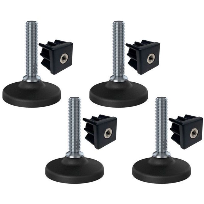 construction site equipment stainless leveling feet 16x70 plastic base + inserts 50x50x12 2.0mm - 4 pieces