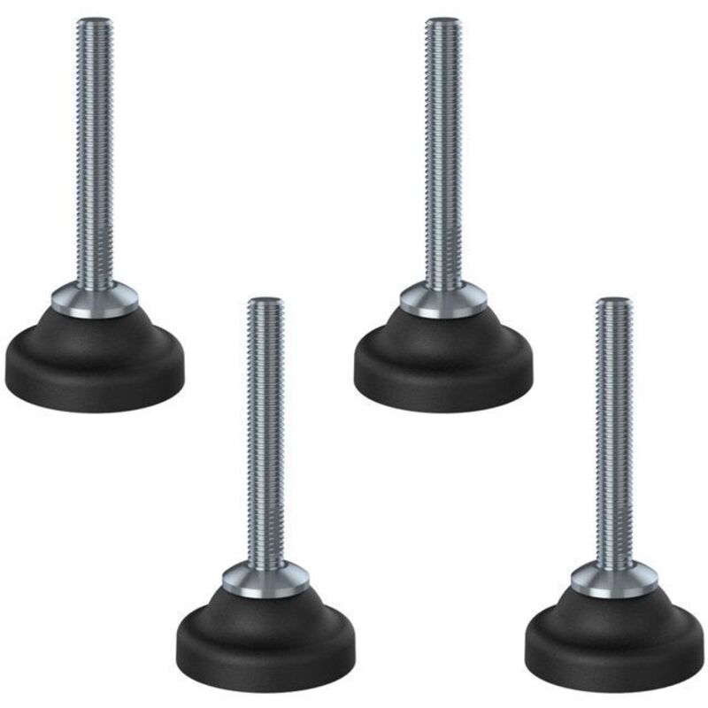 construction site equipment stainless leveling foot M10x70 with AISI 304 / A2 plastic base 50 mm