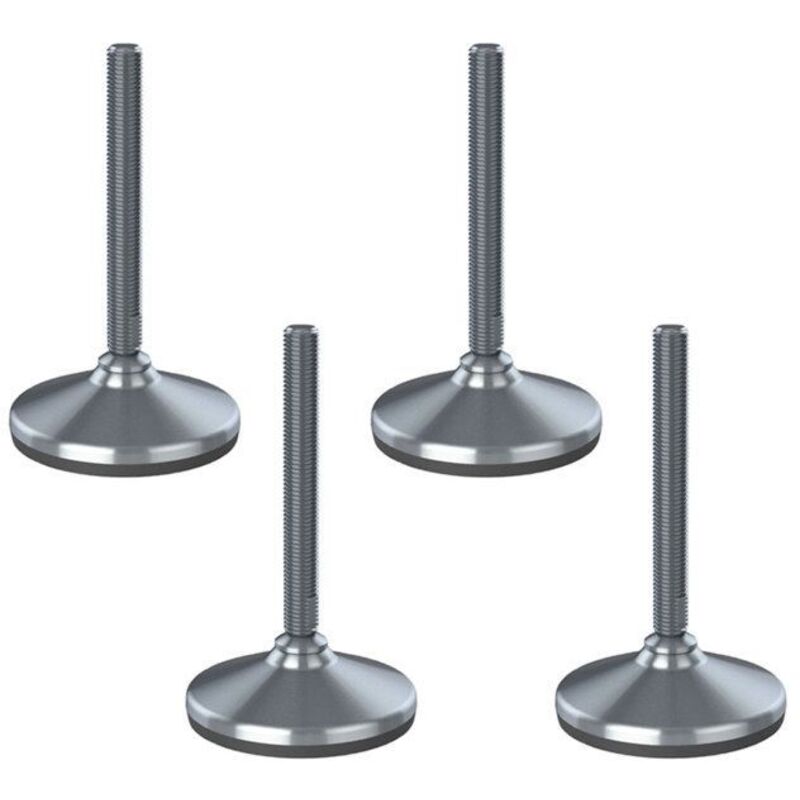 construction site equipment stainless steel leveling foot base 16x150x105mm and anti-vibration pad 2200 kg-Set 4