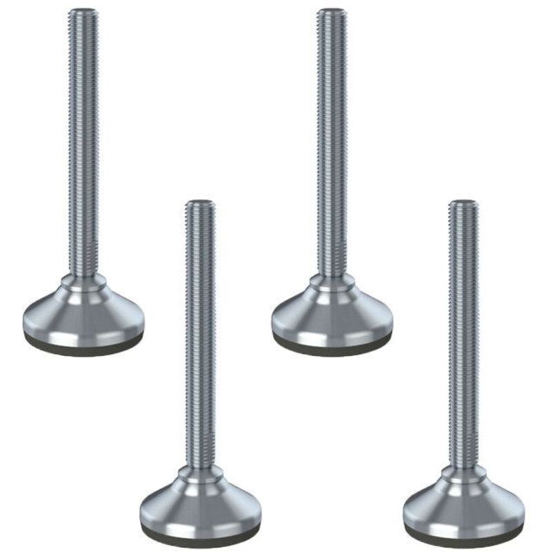 construction site equipment stainless steel leveling foot base 16x150x65mm and anti-vibration pad 900 kg-Set 4