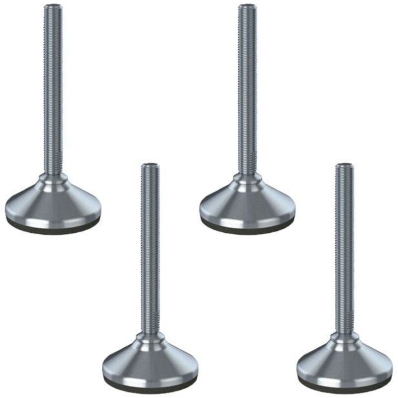 construction site equipment stainless steel leveling foot base 16x150x80mm and anti-vibration pad 1500 kg-Set 4