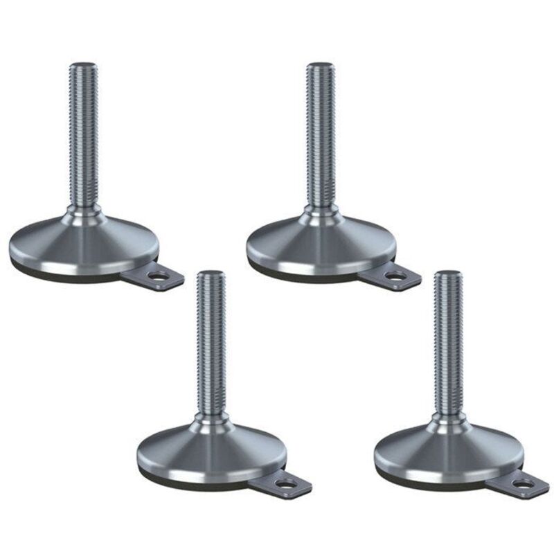 construction site equipment stainless steel leveling foot base 20x100x105mm and anti-vibration pad 2200 kg-Set 4