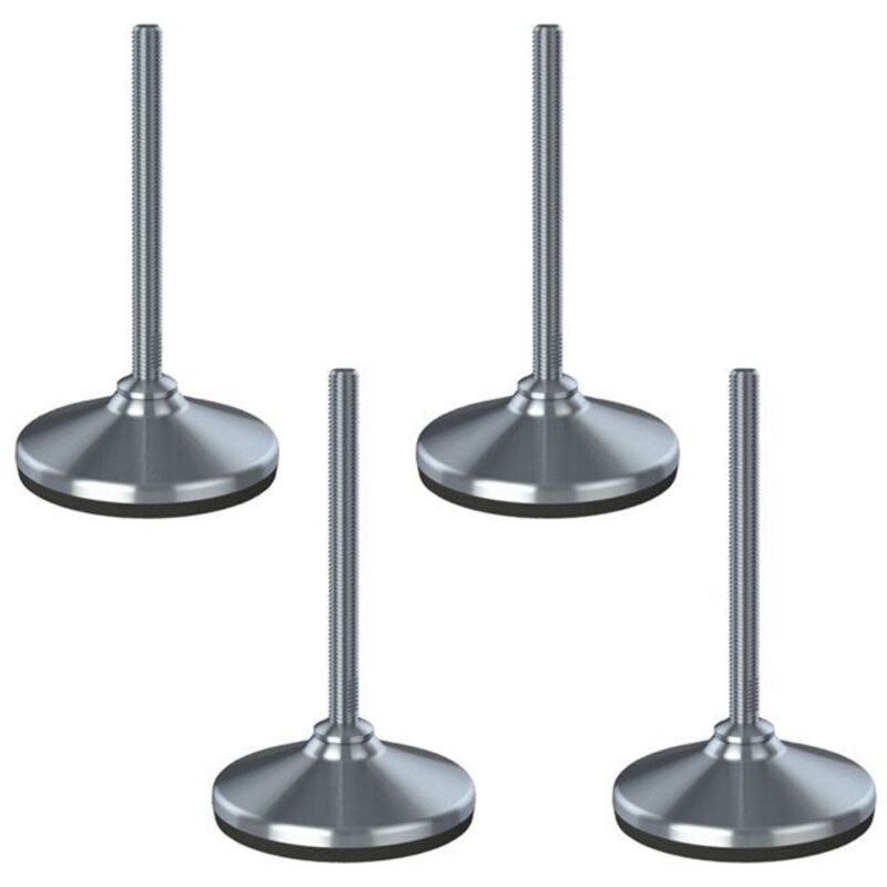 construction site equipment stainless steel leveling foot base 20x150x105mm and anti-vibration pad 2200 kg-Set 4
