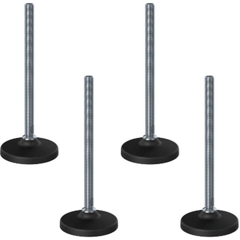 construction site equipment stainless steel leveling foot M16x230 with 100mm plastic base 1500 kg - Set of 4
