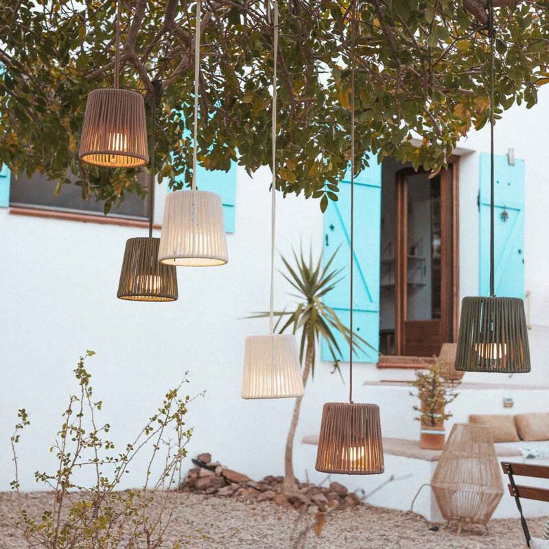 Conta mini - Lampe suspendue décorative sans installation avec ampoule rechargeable et télécommande. Vert