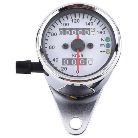 Contachilometri per moto, contachilometri, contachilometri per moto Duokon, contachilometri universale per moto, 1 pezzo, display con doppio display digitale KM/H. (Argento)