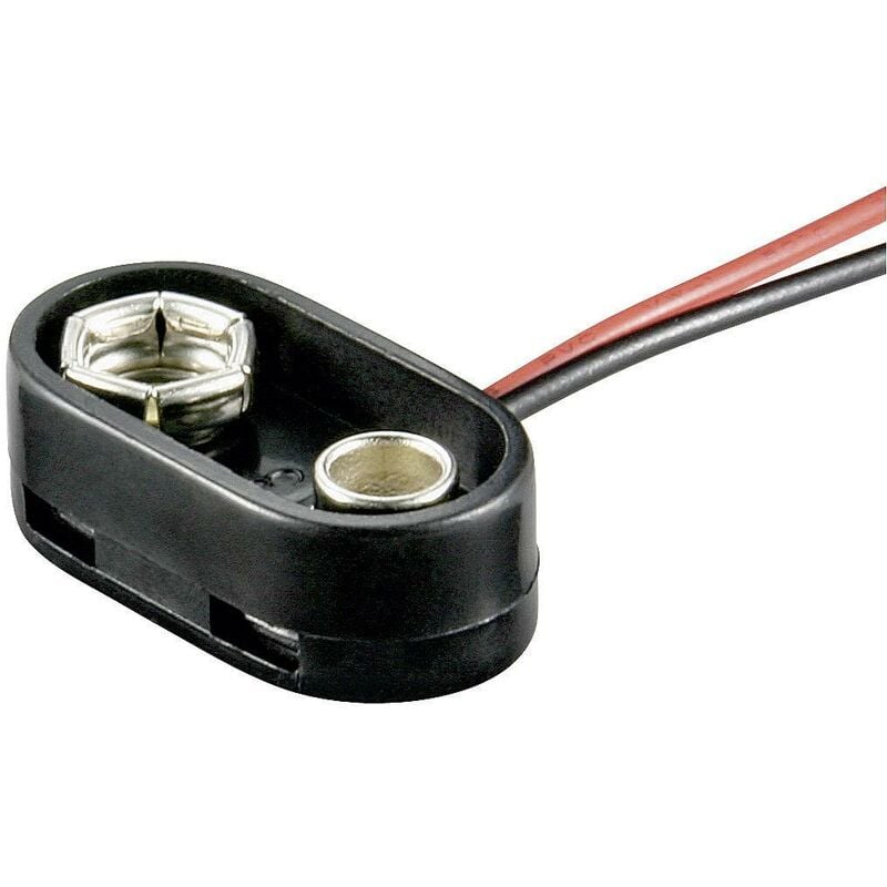 connecteur clip pression 1x 6lr61 (9 v) goobay 10882 raccordement par empreinte pile 9v (l x l x h) 26 x 13 x 8 mm x37393