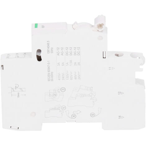 Contact auxiliaire 1NO+1NC pour disjoncteur IC65, compatible AC240V AC415V/DC130V/DC60V/DC48V/DC24V