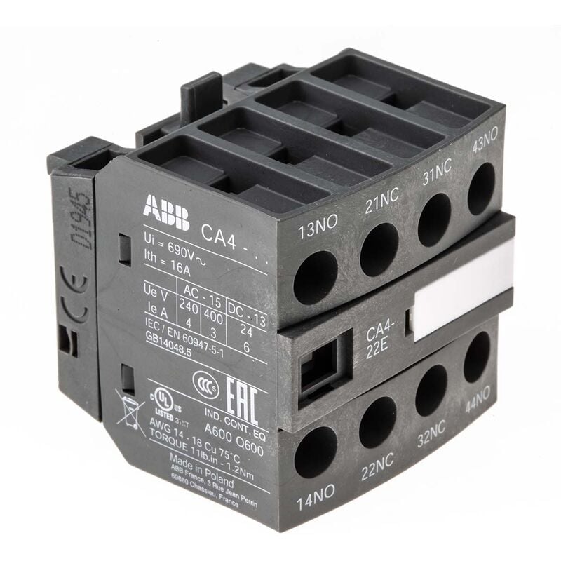 Contact auxiliaire ABB 4 contacts 2 nf + 2 no à vis CA4 ( Prix pour 1 )