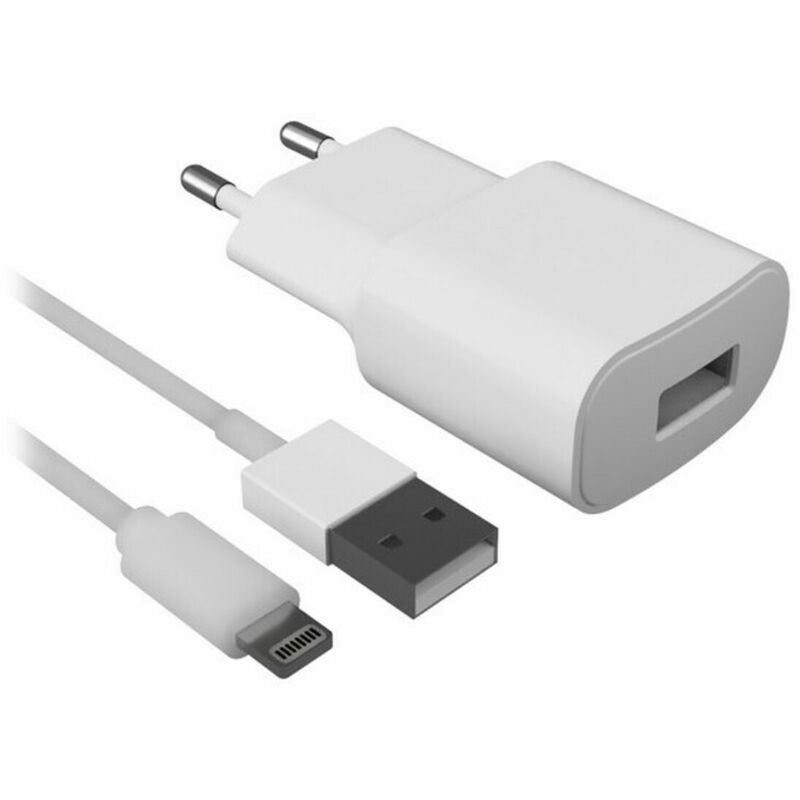 

Cargador de Pared +Cable Lightning MFI 2.1A Blanco - Contact