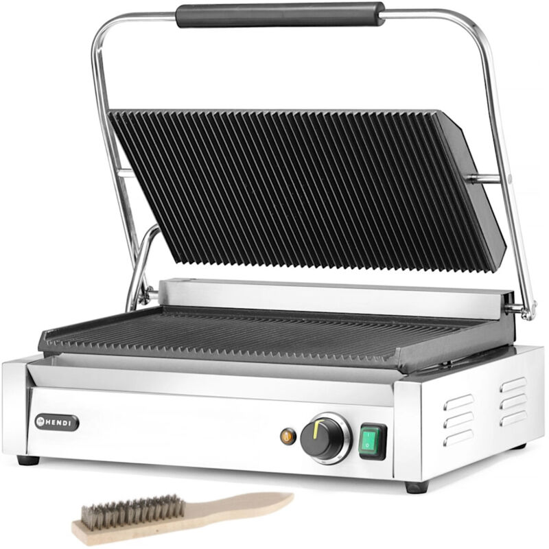 Contact-grill électrique Pianini XL 548 x 415 mm 2700 W - Hendi 263624