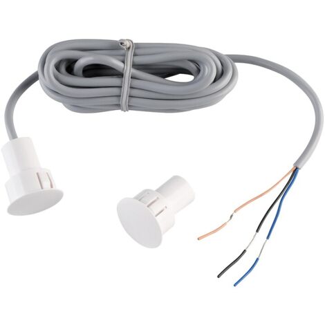 Contact magnétique cylindrique à encastrer, 3 fils, inverseur, câble 2 m, menuiserie métallique - SEWOSY