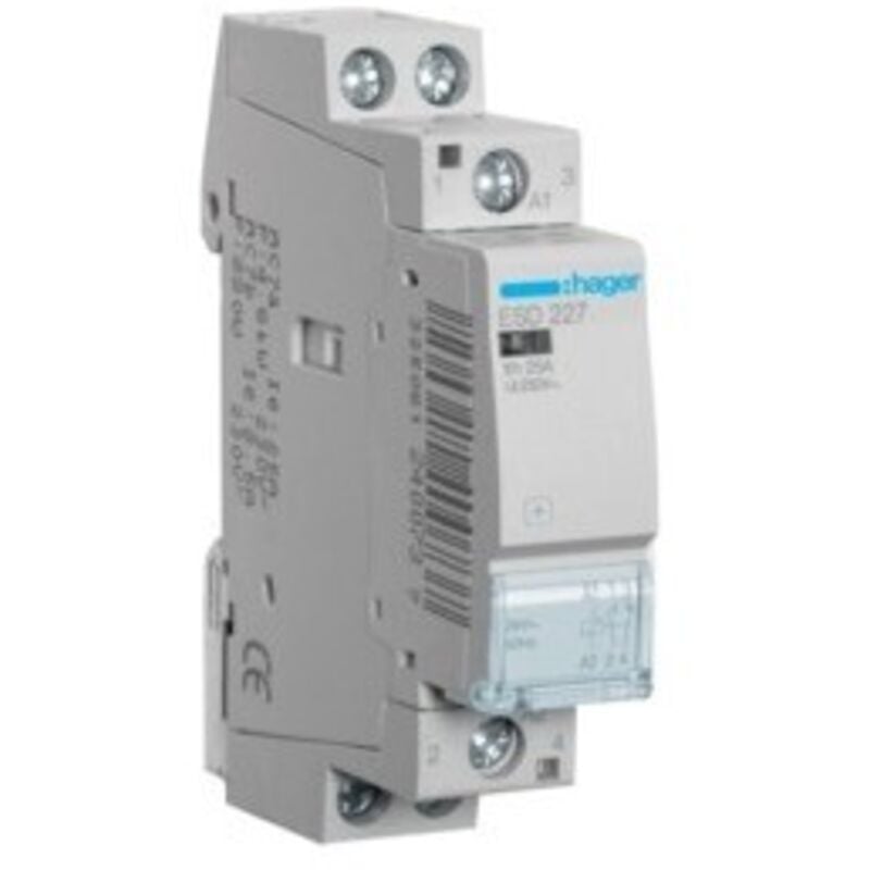 Contacteur 25A 1F+1O Bobine en 24V Hager ESD227