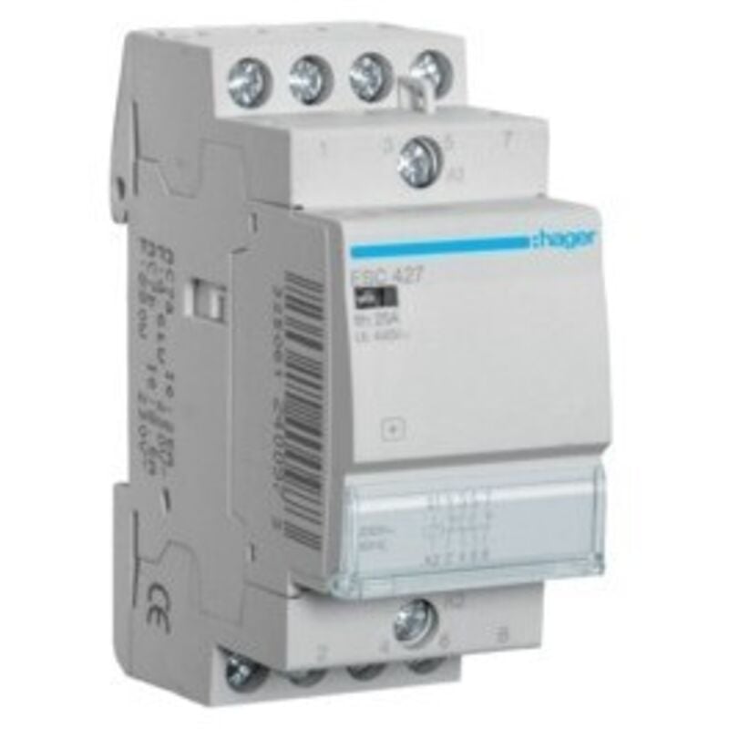 Contacteur 25A. 2F+2O. 230V Hager ESC427