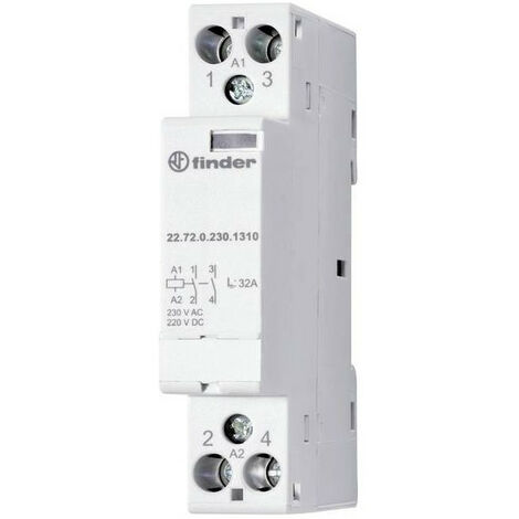 Contacteur 3NO + 1NC 32A 24V AC/DC AgNi indicateur mécanique contact miroir 435084 FINDER 227400241717