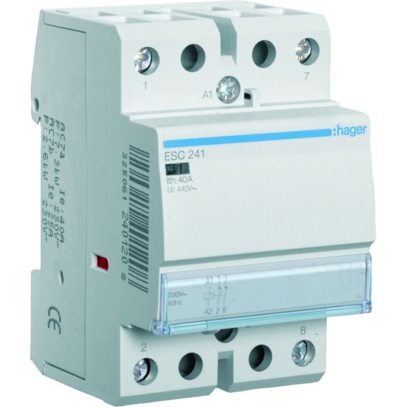 Contacteur Monophasé 40A 2O 230V Hager ESC241