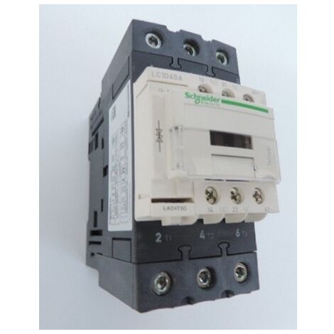 Contacteur 40A 3P 440V AC-3 contact 3F (3NO) aux 1F 1O bobine 110V DC bornes à vis EVERLINK Schneider Electric LC1D40AFD